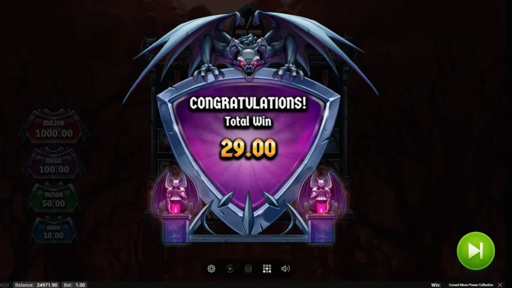 Pemandangan atmosferik slot Cursed Moon Power Collection dengan nuansa gotik